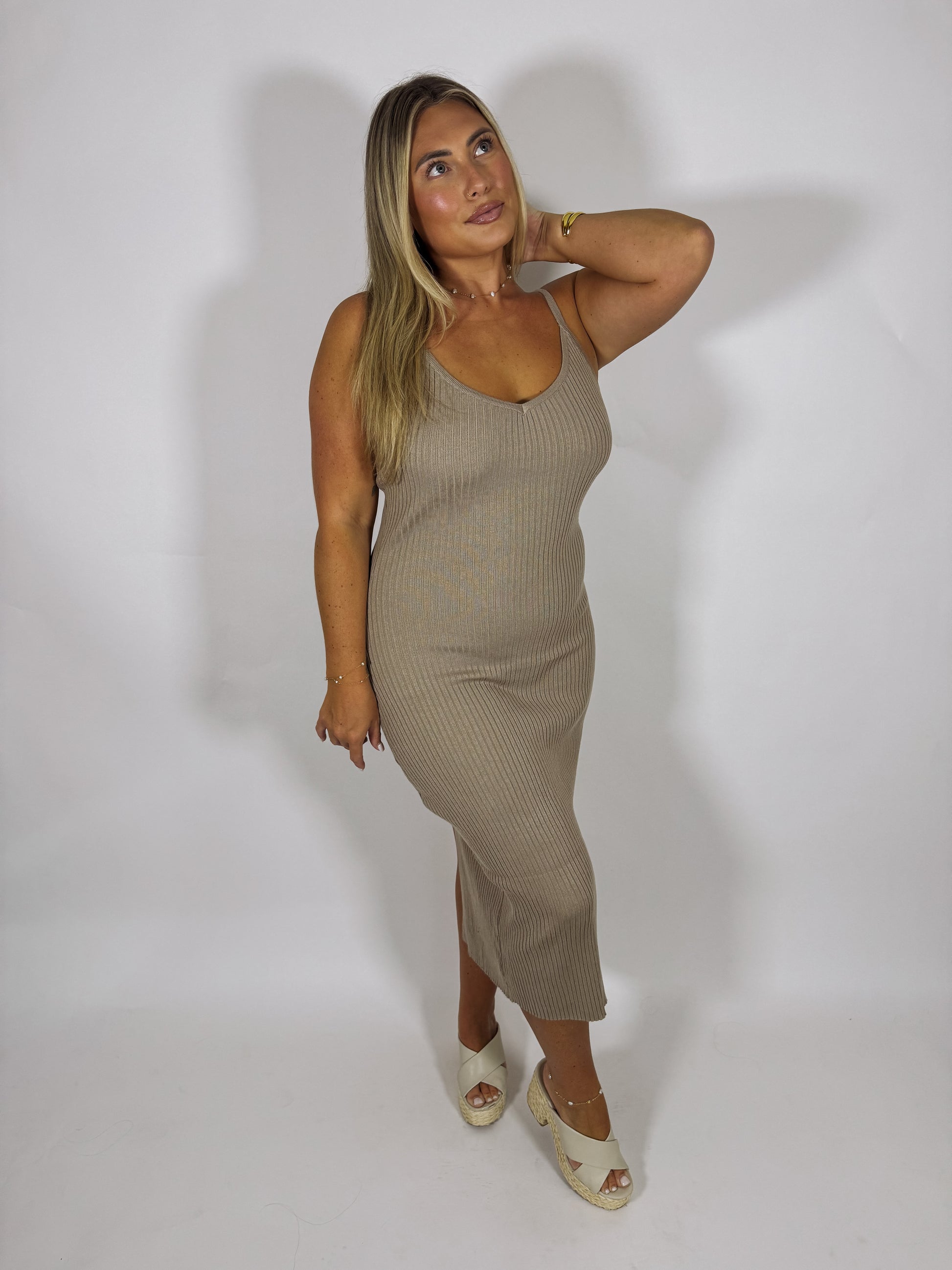 Hannah Ribbed Tank Midi Dress