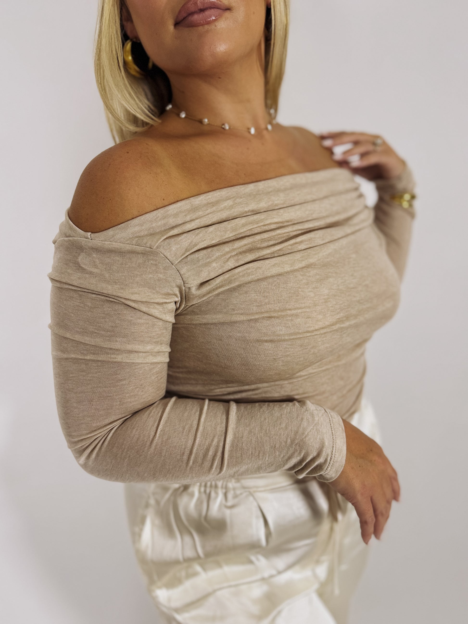 Tania Ruched Off Shoulder